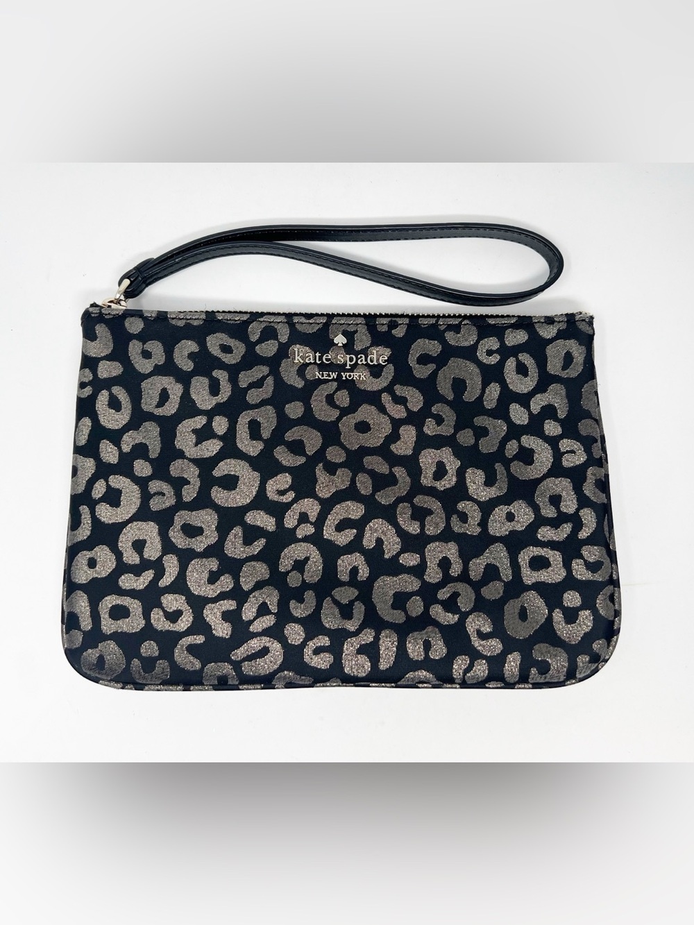 Kate Spade Chelsea Metallic Leopard Print Wristlet